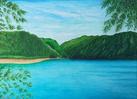 方城在墙绘中,如何绘画绿水青山?